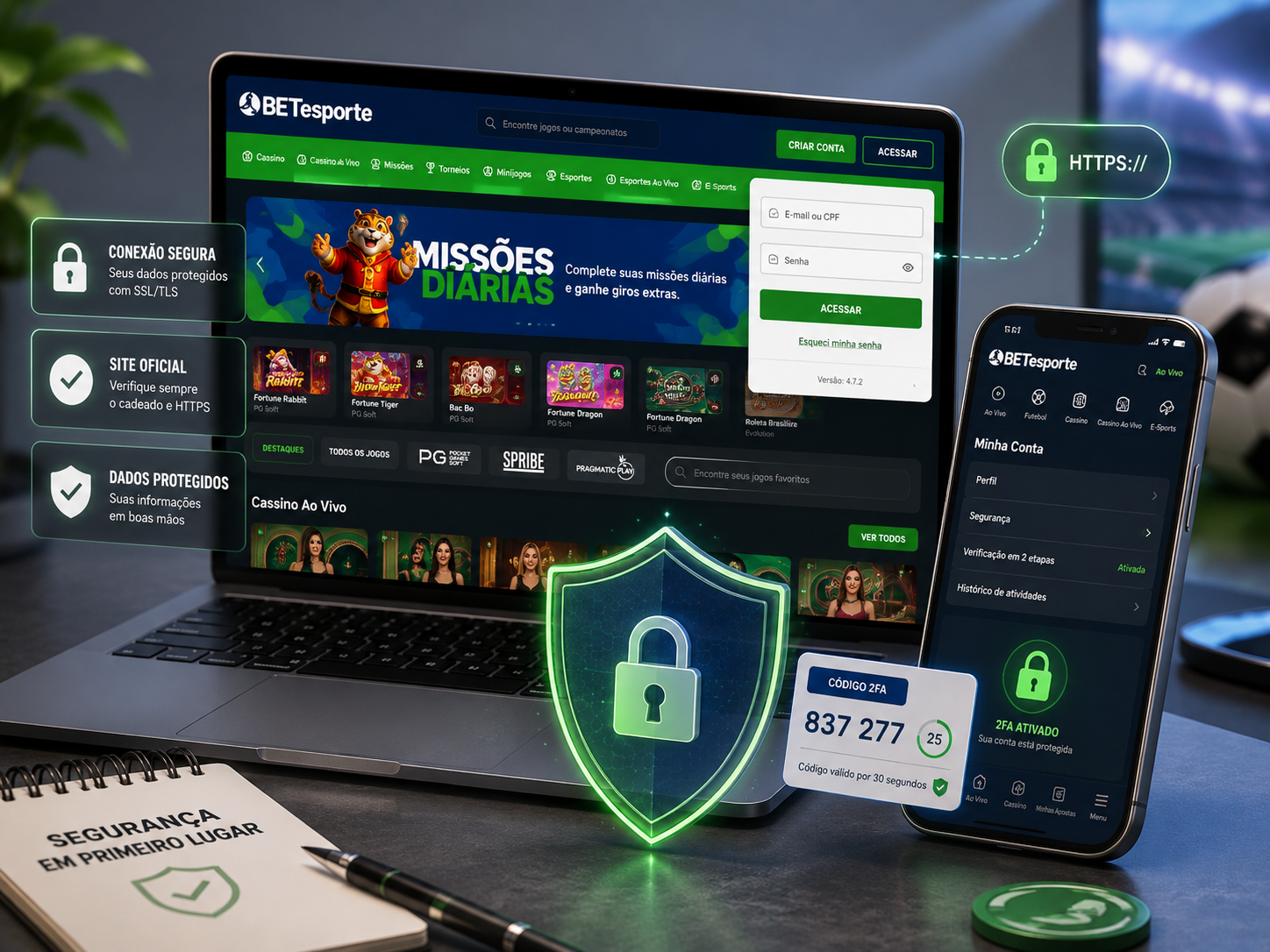 Segurança de Conta BETesporte — Criptografia SSL e LGPD